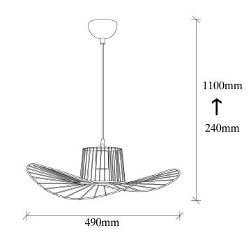 Lestenec na vrvici TEL 1xE27/40W/230V