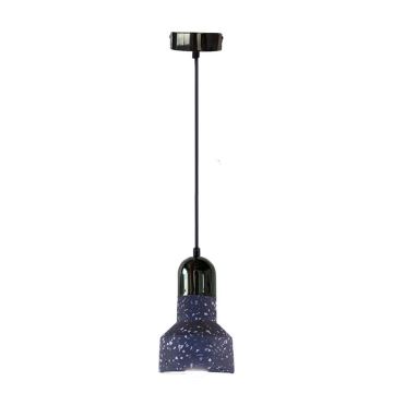 Lestenec na vrvici TERRAZZO 1xE27/60W/230V pr. 12 cm črna