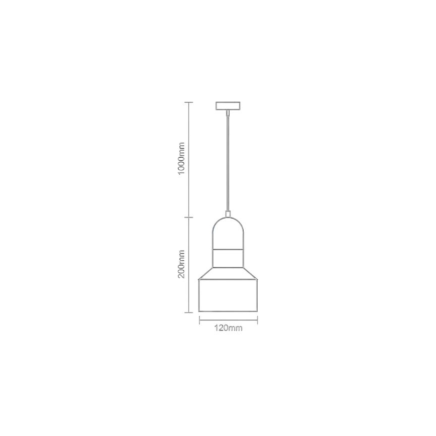 Lestenec na vrvici TERRAZZO 1xE27/60W/230V pr. 12 cm črna