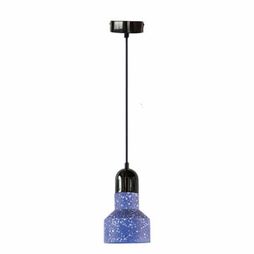 Lestenec na vrvici TERRAZZO 1xE27/60W/230V pr. 12 cm modra