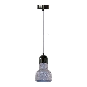 Lestenec na vrvici TERRAZZO 1xE27/60W/230V pr. 12 cm siva