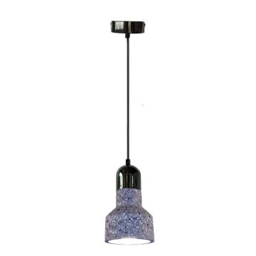 Lestenec na vrvici TERRAZZO 1xE27/60W/230V pr. 12 cm siva