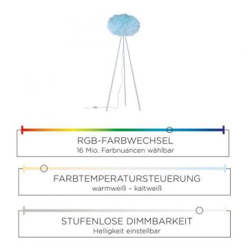 Leuchten Direkt 11212-16 - LED RGBW Zatemnitvena talna svetilka NAOMI LED/10W/230V 2700-5000K Wi-Fi TUYA + Daljinski upravljalnik