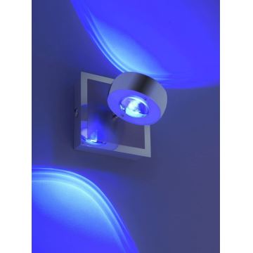 Leuchten Direkt 12471-55 -LED RGBW Zatemnitveni stenski reflektor OPTI LED/6W/230V 2700-5000K + Daljinski upravljalnik