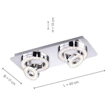 Leuchten Direkt 14521-17 - LED Stropna svetilka TIM 2xLED/2,8W/230V + 2xLED/3,1W