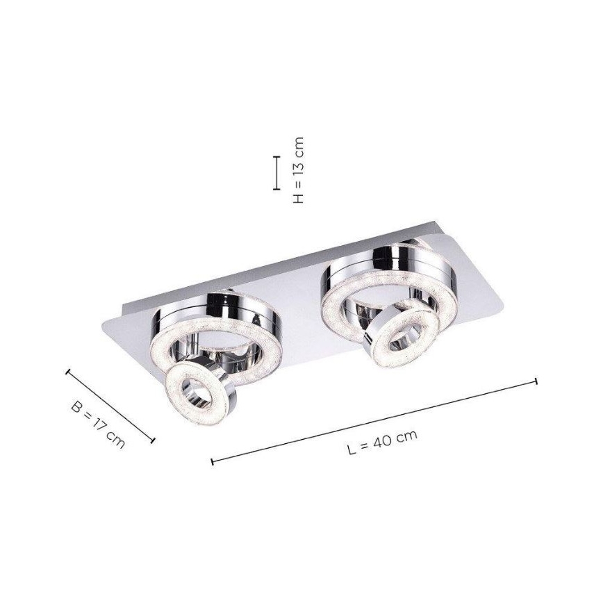 Leuchten Direkt 14521-17 - LED Stropna svetilka TIM 2xLED/2,8W/230V + 2xLED/3,1W