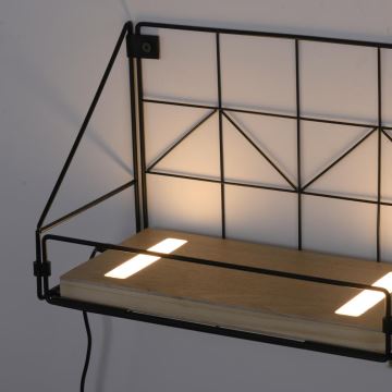 Leuchten Direkt 15276-18 - Shelf z LED osvetlitvijo BOARD 2xLED/1,75W/230V 30 cm eucalyptus
