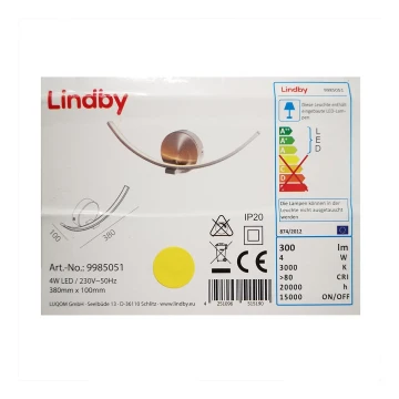 Lindby - LED Stenska svetilka IVEN LED/7W/230V