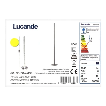 Lucande - LED Zatemnitvena talna svetilka MARGEAU 7xLED/4,7W/230V