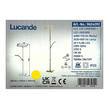 Lucande - LED Zatemnitvena talna svetilka PARTHENA LED/29,1W/230V + LED/5,3W/230V