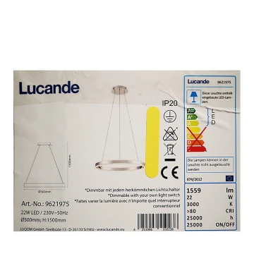 Lucande - LED Zatemnitveni lestenec na vrvici LYANI LED/20,5W/230V