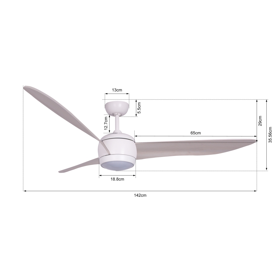 Lucci air 512911 - LED Stropni ventilator AIRFUSION NORDIC LED/20W/230V les/bela + Daljinski upravljalnik