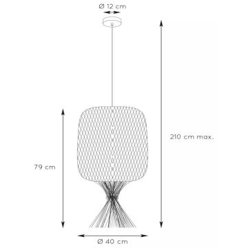 Lucide 03436/40/44 - Lestenec na vrvici GARVE 1xE27/40W/230V rjav