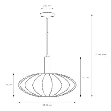 Lucide 03447/52/38 - Lestenec na vrvici CORINA 1xE27/40W/230V pr. 50 cm krem barva