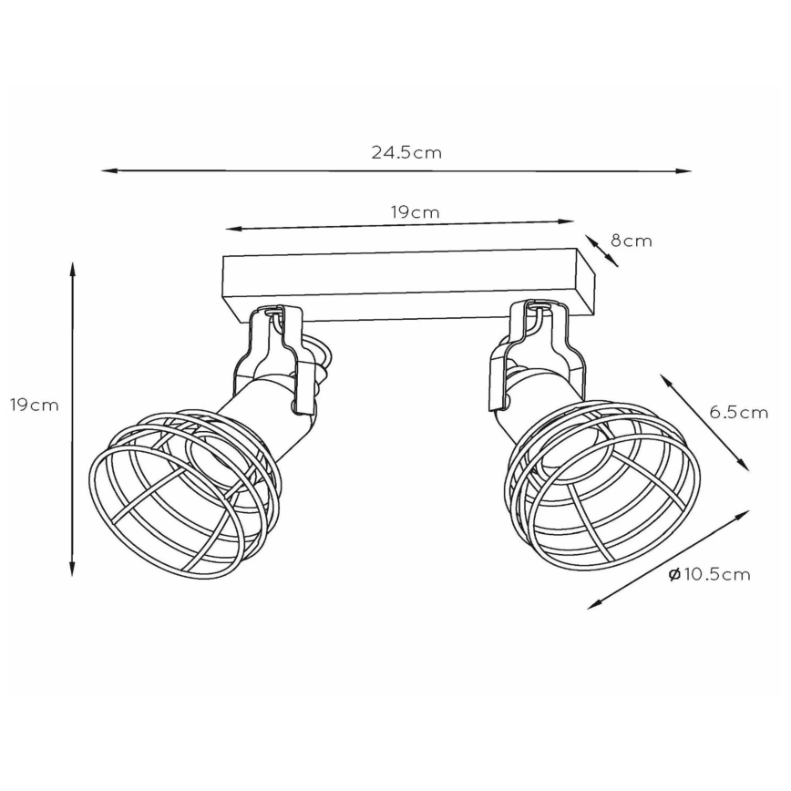 Lucide 08927/02/35 - Reflektor POLA 2xE27/60W/230V modra