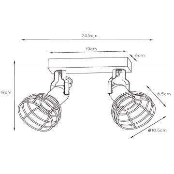 Lucide 08927/02/66 - Reflektor POLA 2xE27/60W/230V roza