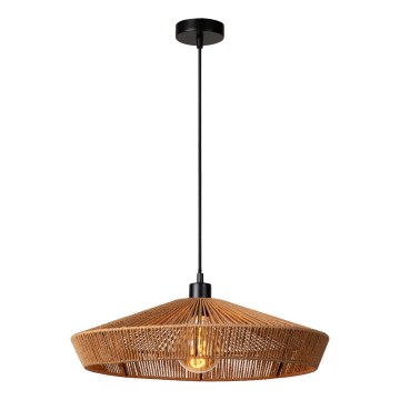 Lucide 10413/50/72 - Lestenec na vrvici YUNKAI 1xE27/60W/230V pr. 50 cm rjava