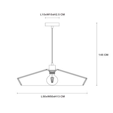 Lucide 10413/50/72 - Lestenec na vrvici YUNKAI 1xE27/60W/230V pr. 50 cm rjava