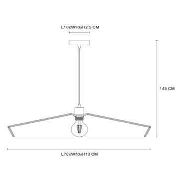 Lucide 10413/70/72 - Lestenec na vrvici YUNKAI 1xE27/60W/230V pr. 70 cm rjava