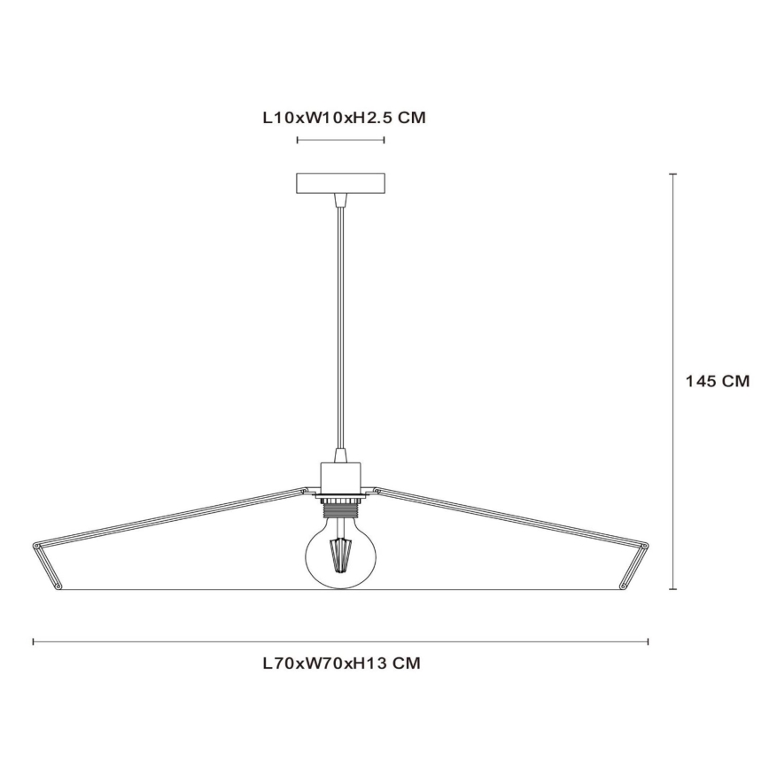 Lucide 10413/70/72 - Lestenec na vrvici YUNKAI 1xE27/60W/230V pr. 70 cm rjava