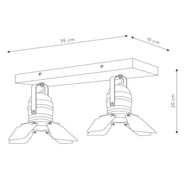 Lucide 17997/02/35 - Reflektor PICTO 2xGU10/35W/230V modra