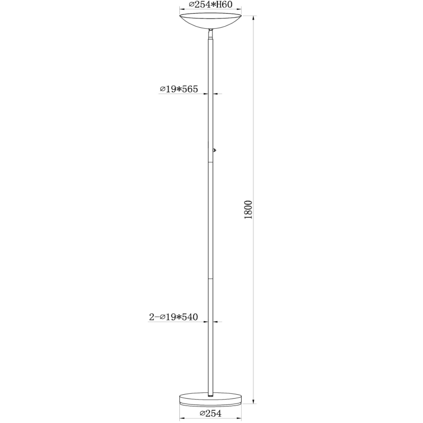 Lucide 19791/20/30 - LED Zatemnitvena talna svetilka ZENITH LED/20W/230V črna