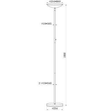 Lucide 19791/20/31 - LED Zatemnitvena talna svetilka ZENITH LED/20W/230V bela