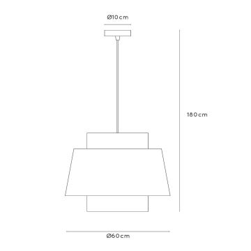 Lucide 21435/60/38 - Lestenec na vrvici TRIBUTE 1xE27/40W/230V krem barva