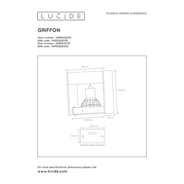 Lucide 22969/12/30 - LED Zatemnitveni reflektor GRIFFON 1xGU10/12W/230V