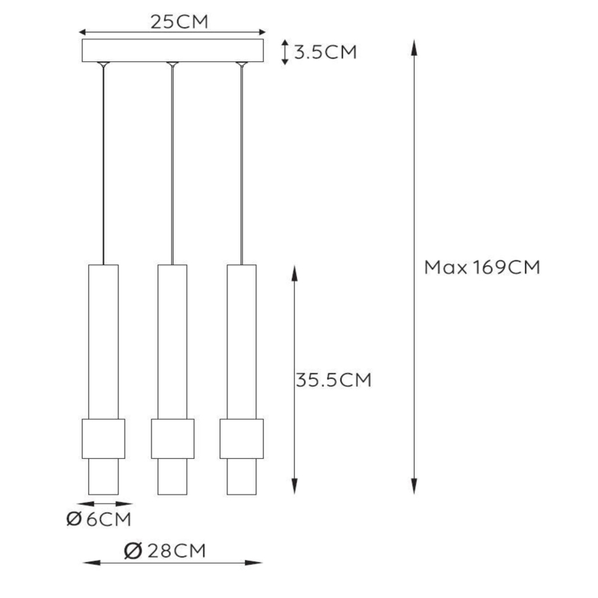 Lucide 24402/15/30 - LED Zatemnitveni lestenec na vrvici MARGARY 3xLED/4W/230V črna