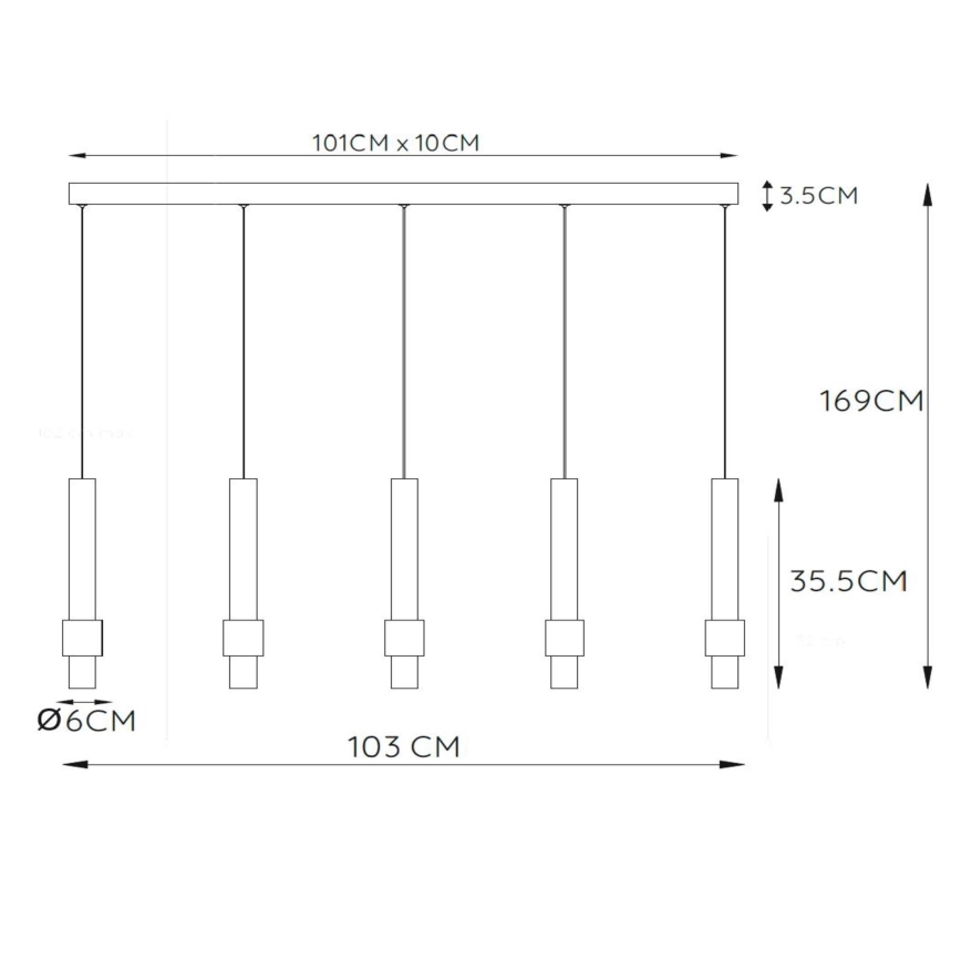 Lucide 24402/30/30 - LED Zatemnitveni lestenec na vrvici MARGARY 5xLED/4,2W/230V črna