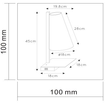 Lucide 30295/01/30 - Zatemnitvena namizna svetilka GREGORY 1xE27/60W/230V USB črna