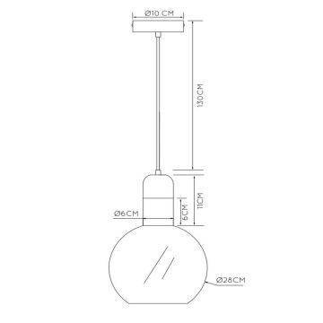 Lucide 34438/28/61 - Lestenec na vrvici JULIUS 1xE27/40W/230V pr. 28 cm