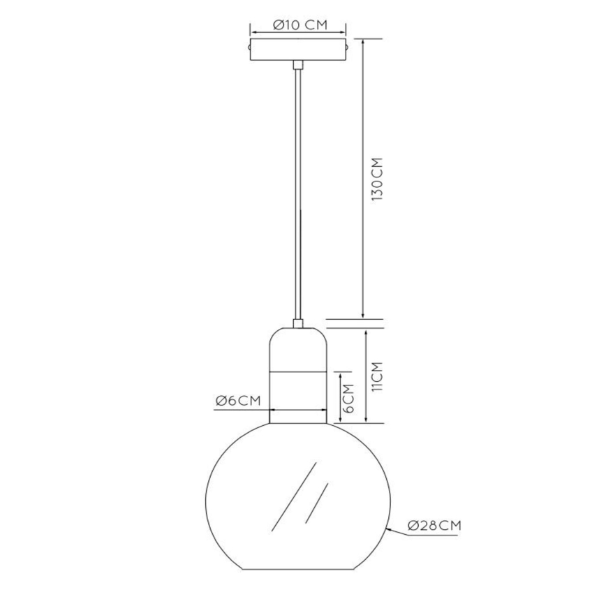 Lucide 34438/28/61 - Lestenec na vrvici JULIUS 1xE27/40W/230V pr. 28 cm