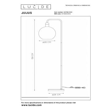 Lucide 34738/01/61 - Talna svetilka JULIUS 1xE27/40W/230V