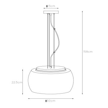 Lucide 45401/50/65 - Lestenec na vrvici OLIVIA 3xE27/40W/230V pr. 50 cm črna