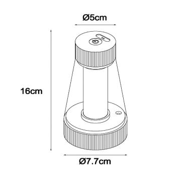 Lucide 45500/01/30 - LED Zatemnitven na dotik zunanji svetilka LORALI LED/1,2W/4V IP44 črna