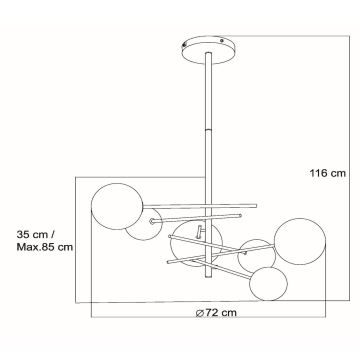 Lucide 46417/06/30 - LED Lestenec na drogu ALARA 6xG4/1,5W/230V črna