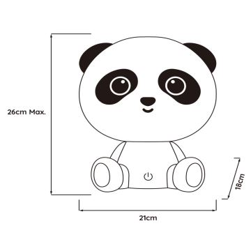 Lucide 71593/03/30 - LED Zatemnitvena otroška svetilka DODO LED/3W/5V panda