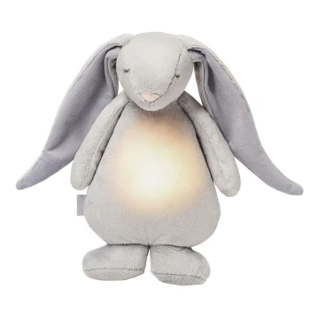 Moonie - Plišasta igrača z melodijo in svetilko zajček srebrna