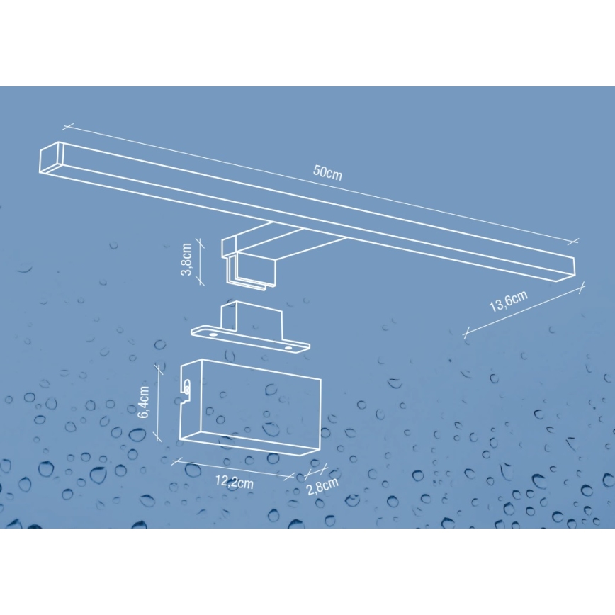 Nordlux - LED Kopalniška luč za osvetlitev ogledala MARLEE LED/8,9W/230V IP44 4000K 50 cm črna