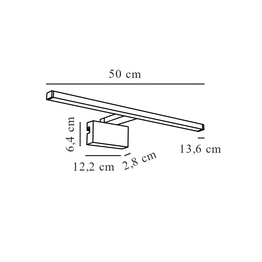 Nordlux - LED Kopalniška luč za osvetlitev ogledala MARLEE LED/8,9W/230V IP44 3000K 50 cm sijajni krom