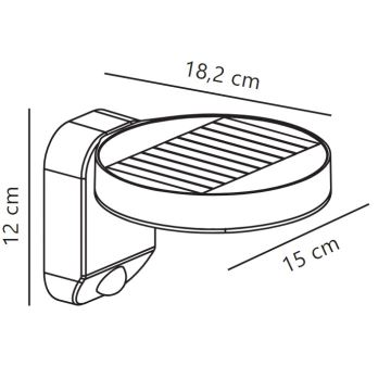 Nordlux - LED Solarna stenska svetilka s senzorjem RICA LED/5W/3,7V IP44 okrogla