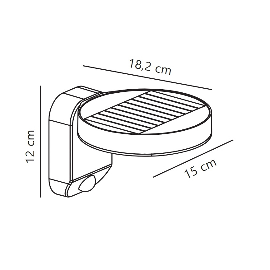 Nordlux - LED Solarna stenska svetilka s senzorjem RICA LED/5W/3,7V IP44 okrogla