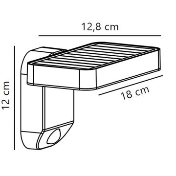 Nordlux - LED Solarna stenska svetilka s senzorjem RICA LED/5W/3,7V IP44 kvadraten