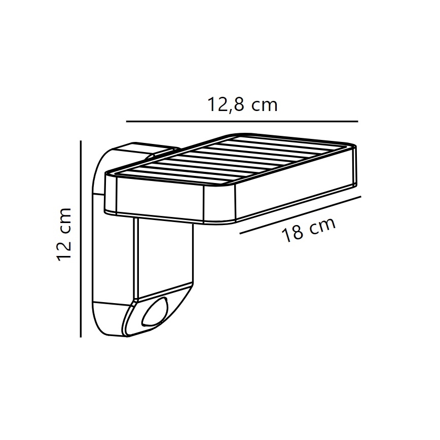 Nordlux - LED Solarna stenska svetilka s senzorjem RICA LED/5W/3,7V IP44 kvadraten