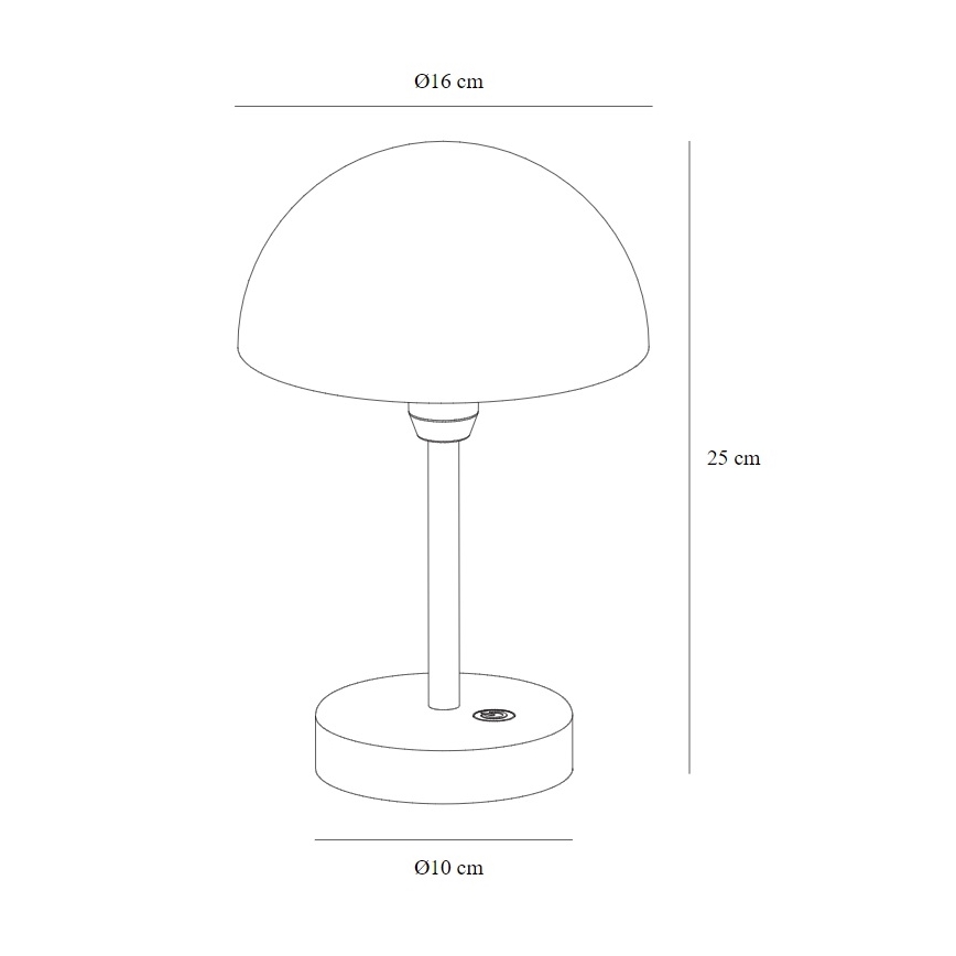 Nordlux - LED Zatemnitvena polnilna zunanja namizna svetilka ELLEN LED/2,8W/3,7V IP44 črna