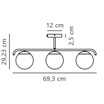 Nordlux - Lestenec na drogu GRANT 3xE14/25W/230V črna