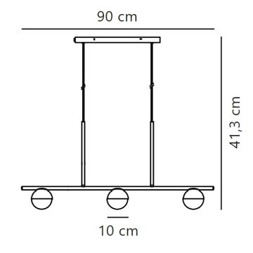 Nordlux - Lestenec na vrvici CONTINA 3xG9/5W/230V medenina