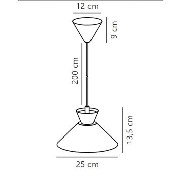 Nordlux - Lestenec na vrvici DIAL 1xE27/40W/230V pr. 25 cm bela